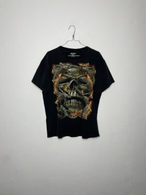 Camiseta Rock Chang Calavera Dragón L