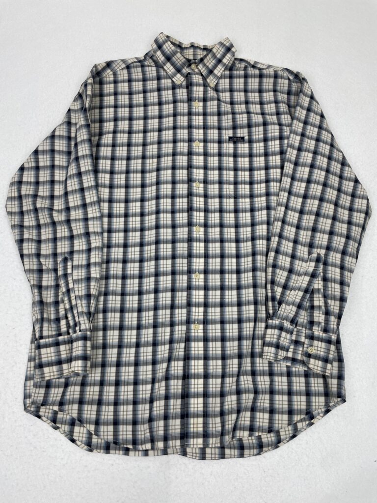 Camisa Chaps Beige & Navy Squares M