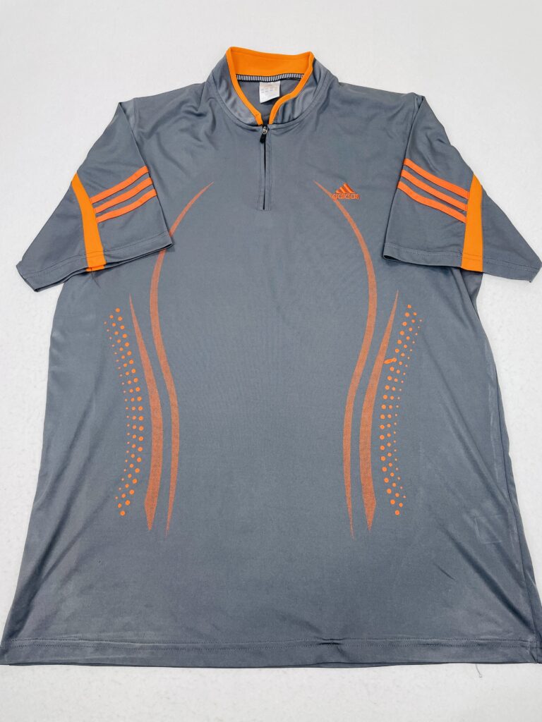 Camiseta Half-Zip Adidas Sport Grey & Orange XXL