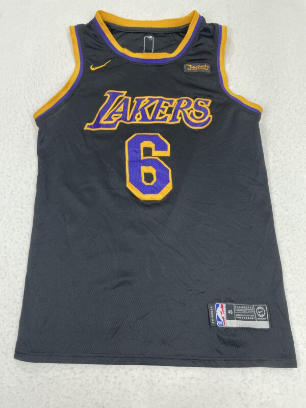Camiseta NBA Replica Lakers James Black S