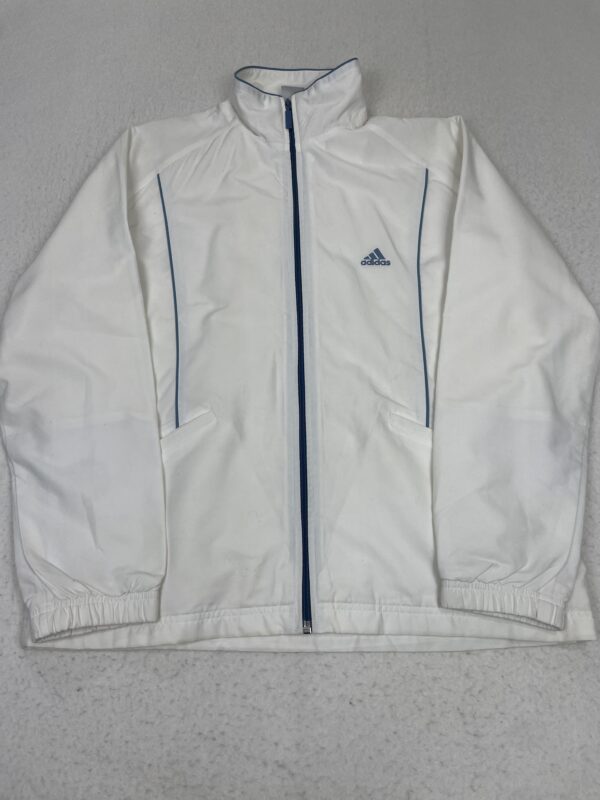 Chaqueta Adidas White & Skyblue Zip L