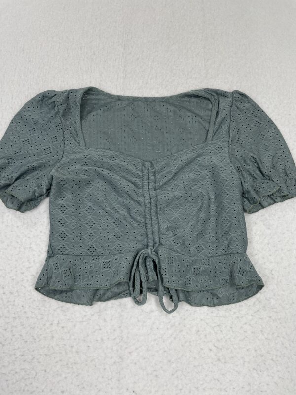 Camiseta Top Flower Holes Aqua Green L