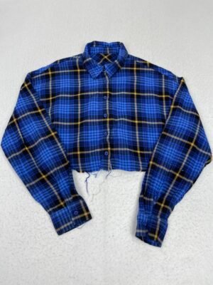 Camisa Crop Elec. Blue Squares M