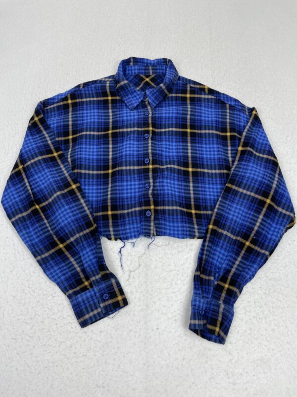 Camisa Crop Elec. Blue Squares M