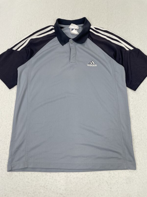 Polo Adidas Grey & Navy Shoulders M
