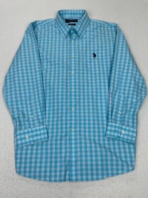 Camisa US Polo Assn. Turquoise Squares L