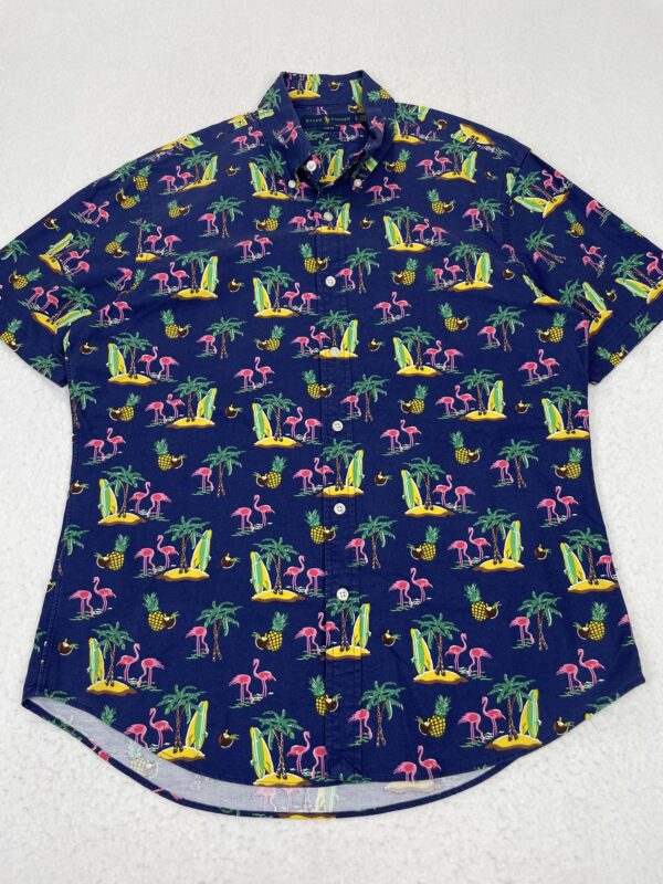 Camisa Hawaian Ralph Lauren Flamingos L