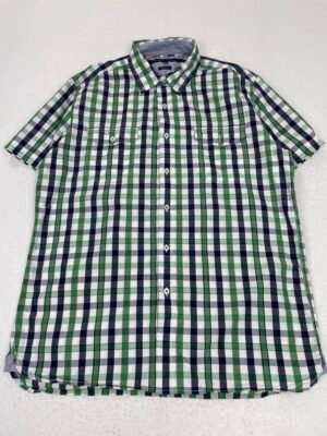 Camisa Tommy Hilfiger Green & Blue Squares M