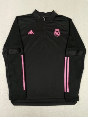 Sudadera Half-Zip Adidas Real Madrid Pink & Black M