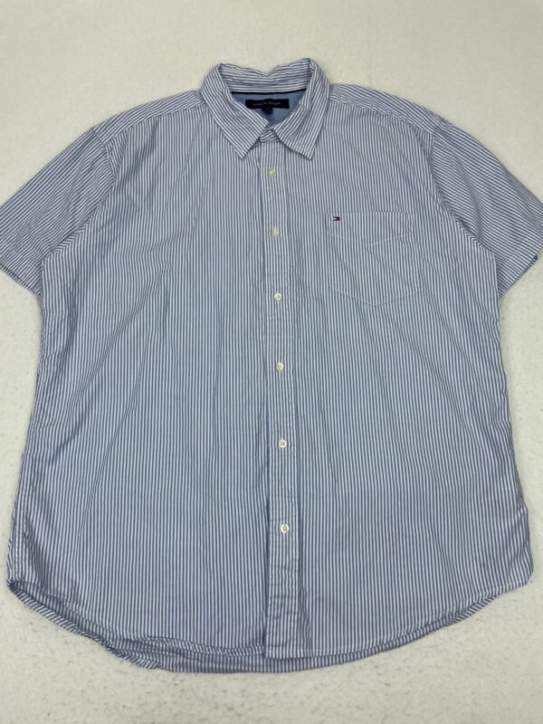 Camisa Tommy Hilfiger White & Blue Lines XL