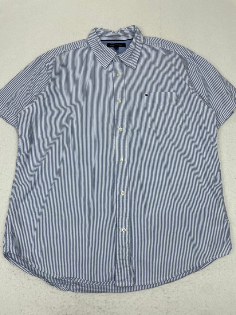 Camisa Tommy Hilfiger White & Blue Lines XL