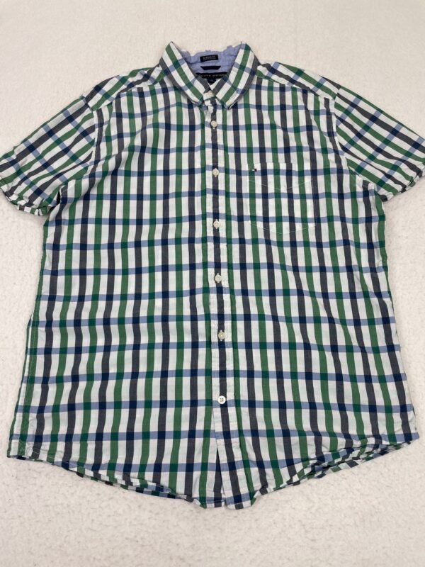 Camisa Tommy Hilfiger Navy & Green Squares L