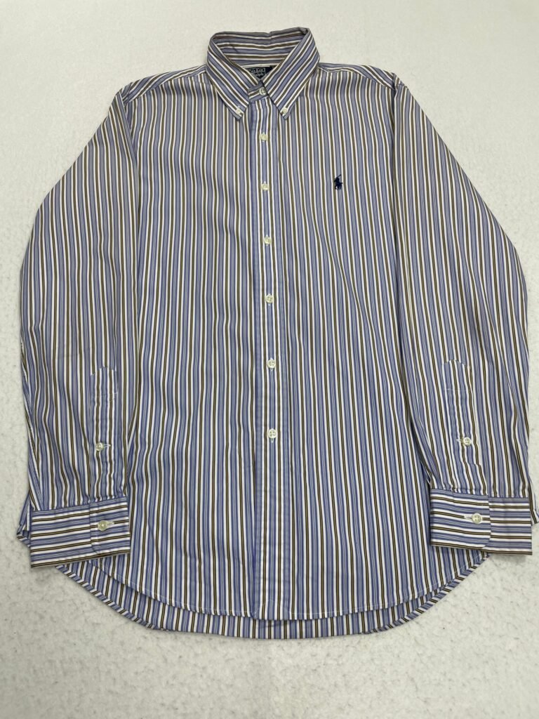 Camisa Ralph Lauren Blue & Mustard Lines M