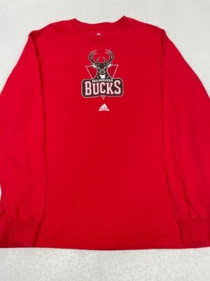 Camiseta Adidas Milwaukee Bucks Red Long XL
