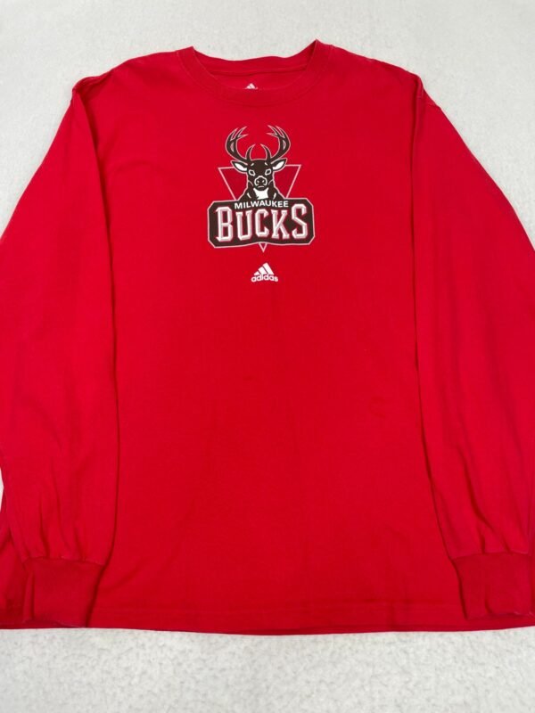 Camiseta Adidas Milwaukee Bucks Red Long XL
