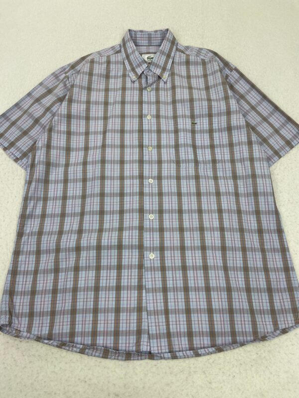 Camisa Lacoste Orange & Purple Squares L