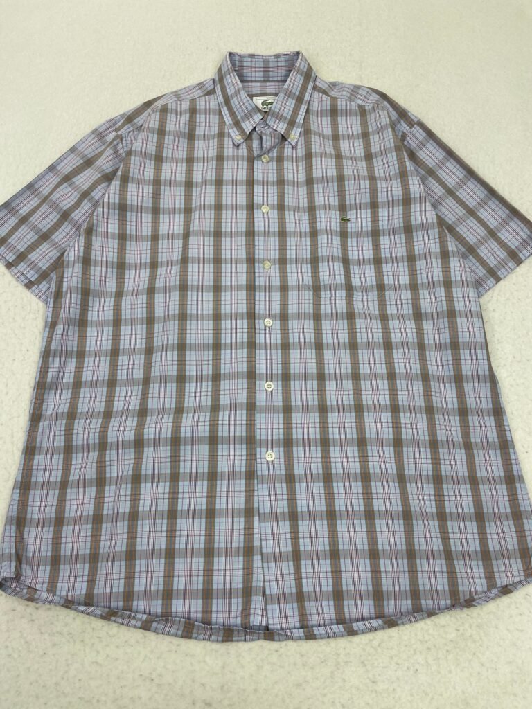Camisa Lacoste Orange & Purple Squares L