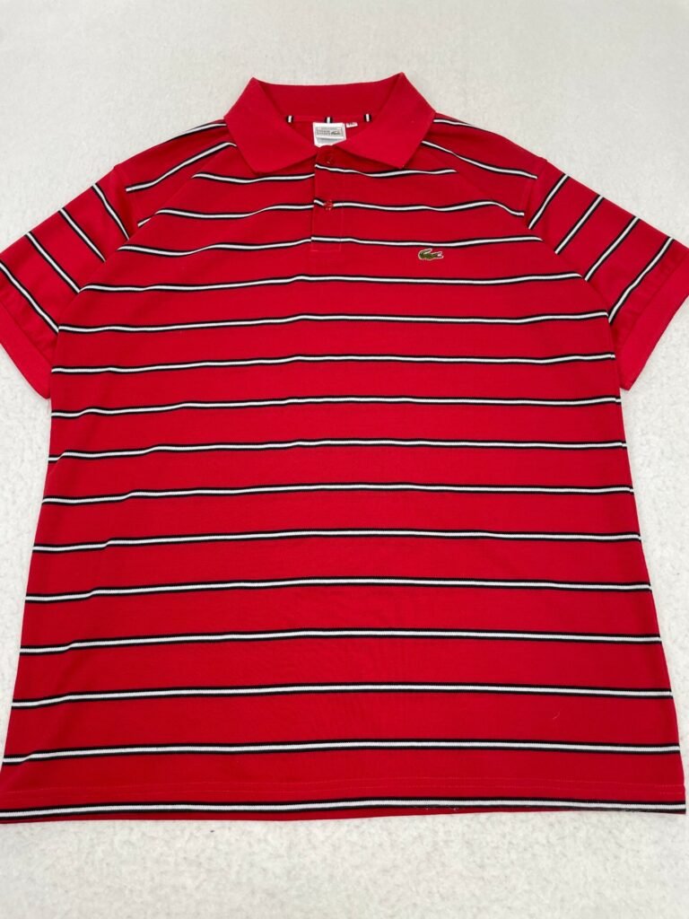 Polo Lacoste Red & Black Stripes XL